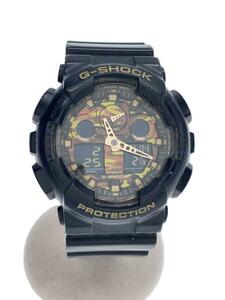 CASIO◆クォーツ腕時計・G-SHOCK/デジアナ/BLK/BLK/ラウンド/バンド