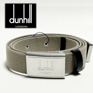 《dunhill ダンヒル》箱付新品 定価40,700円 イタリア製 ロゴバックルベルト 8つ穴 111cmまで対応 S0503