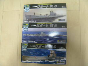 １／７００　童友社　世界の潜水艦　ドイツ海軍　Uボート　Ⅳ　ⅦＢ　Ⅶ