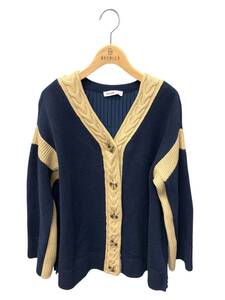 ADEAM（FOXEY） アディアム カーディガン S Rothko Cardigan ネイビー バイカラー プリーツ ITIDOQKZZ11K