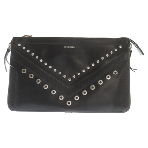 DIESEL ディーゼル Leather Clutch Bag レザー クラッチバッグ ブラック