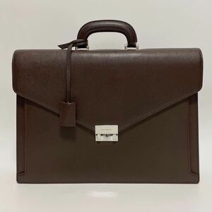 ★BURBERRY バーバリー ビジネスバッグ ブリーフケース 書類バッグ レザー ブラウン メンズ 男性 美品【鑑定済み 本物保証】