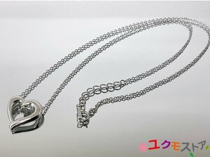 【送料無料】TASAKI タサキ 田崎 ダイヤ オープンハート 1PD ダイヤネックレス シルバー 0.01ct 4.61ｇ ネックレス