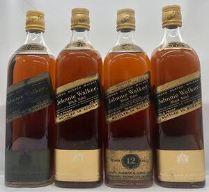 Johnnie Walker ジョニーウォーカー ブラックラベル 金キャップ 4本セット スコッチ ウイスキー 750ml 43% 古酒 未開栓