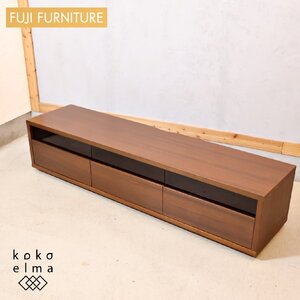 FUJI FURNITURE 冨士ファニチア PUR ピュール ウォールナット材 テレビボード ナチュラルモダン シンプル 北欧スタイル 木製 TV台 ED530