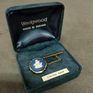 060311 256032　Wedgwood　ウエッジウッド　ピンズ　ジャスパー　船　ブルー　アクセサリー小物　服飾小物　　USED品