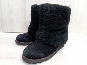 UGG アグ オーケストラ メイリン シープスキン ショートブーツ カバードムートン サイズ24cm ブラック 黒 冬