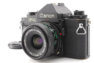Canon キヤノン New F-1 ブラックボディ フィルムカメラ + New FD 28mm F/2.8 レンズ (oku1977)