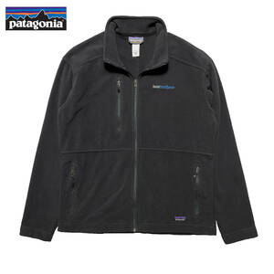 USA 古着 patagonia パタゴニア シンチラ アウトドア Social Intellingence 企業系 フルジップ フリース ブラック メンズM 中古 AA0316