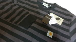 CARHARTT WIP L/S Merrick Pocket T-SHIRT ボーダー 長袖ロング/カーハート 　IO30784/Merrick Stripe,Soot Artichoke サイズM　新品