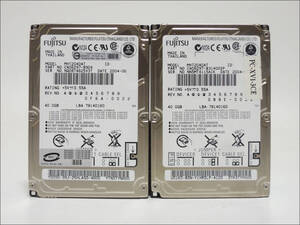 FUJITSU 2.5インチHDD MHT2040AT 40GB IDE 2個セット #13033