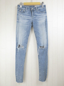 エイジド デニム AG-ED DENIM THE LEGGING ANKLE super skinny ankle パンツ スキニー ストレッチ 16Yダメージ加工 ブルー 25R レディース