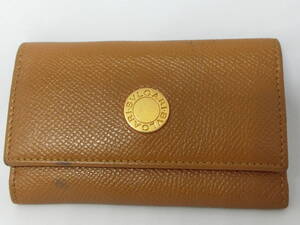 ☆E-227☆BVLGARI ブルガリ 6連キーケース レザー 革 キャメル 中古☆