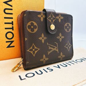 A459【外観極美品】LOUIS VUITTON ルイヴィトン モノグラム コンパクトジップ ラウンドファスナー 二つ折り財布ウォレット M61667/MI1929