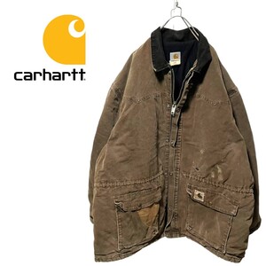 【Carhartt】リペア リメイク コーデュロイ襟 ダックジャケット A479