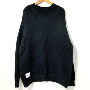 WTAPS 22AW 222MADT-KNM02 ARMT SWEATER クロスボーン クルーネック ニット メンズ 04 ブラック系 ダブルタップス トップス A3237◆