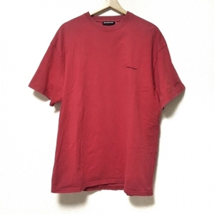 バレンシアガ BALENCIAGA 半袖Tシャツ サイズS 508203 TBV43 - レッド コピーライトロゴ トップス