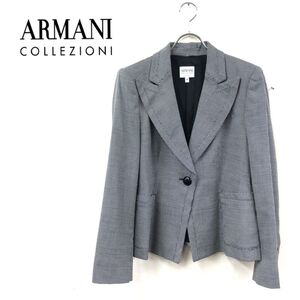 1D1783-K◆良品 イタリア製 ARMANI COLLEZIONI アルマーニコレッツィオーニ ピークドラペルジャケット◆size46 ブラック ドット キレイめ