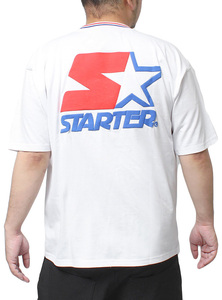 【新品】 2L ホワイト STARTER スターター 半袖 Tシャツ メンズ 大きいサイズ ビッグ ロゴ プリント クルーネック カットソー