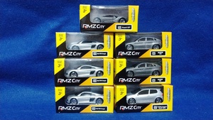 ミニカー　RMZ Cityシルバー＆グレー　 3050FordGT 3002BMW X6 3021 Volkswagen GolfGT1 3028Audi R8Coupe 7台まとめセット ★新品