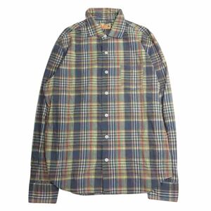 TMT ティーエムティー TSH-S2104 COLLOR OFF C/LI CHECK SHIRTS カラー オフ チェック 長袖 シャツ L【中古】 【即決】