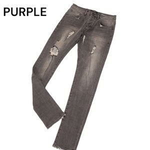 PURPLE BRAND パープル ブランド P002-GRR クラッシュ加工★ ストレッチ スキニー デニム パンツ ジーンズ Sz.29　メンズ　I4B01181_6#R