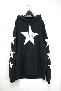 BURBERRY LONDON Star oversized hoodie バーバリー パーカー ブラック コットン XLサイズ 8034567