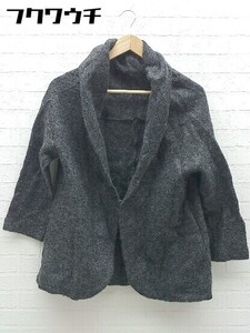 ◇ green label relaxing UNITED ARROWS モヘア混 ニット セーター 長袖 カーディガン ダークグレー レディース