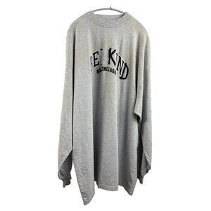 Z121■未使用■BALENCIAGA　バレンシアガ■BE KIND ロングスリーブ Tシャツ　ロンT　 オーバーサイズ　■4サイズ　グレー