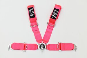 Z.S.S. Racing Div. 4点式 レーシングハーネス シートベルト ネオンピンク カムロック式 3インチ ハーネス 汎用品 Seatbelt ZSS