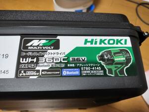 新品未使用品 HiKOKI ハイコーキ コードレスインパクトドライバ WH36DC(2XPSZ) Bluetooth対応防水バッテリ2個 5780-4145