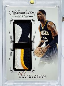 One of One 1/1 Dual Patches 14 Panini Flawless Roy Hibbert ロイ・ヒバート NBA 実使用 ペイサーズ Pacers パッチ 2014 All-star Season