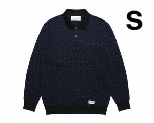 WACKOMARIA LEOPARD KNIT JACQUARD POLO SHIRT ワコマリア　ニットポロシャツ　23FW Sサイズ　 長袖　 ニット　セーター