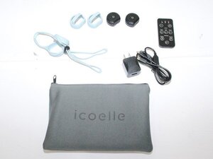 icoelle イコエル●フェイシャルネックリフト EMS コアフェイストレーニング 表情筋 ストレッチ/ブラック × ペールアクア/1円スタート/XB