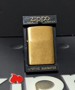 ZIPPO SOLIDBRASS ジッポー ソリッドブラス 真鍮無垢 ケース９７年 インサイドユニット９６年製造 未使用 金色ユニット