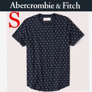 新品タグ付き☆Abercrombie&FitchカーブヘムTシャツSネイビー アバクロンビー&フィッチ