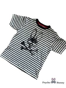 Psycho Bunny（サイコバニー ）　ボーダー×ビックロゴプリント　半袖Tシャツ 日本製　ラルフローレン　定価10000円
