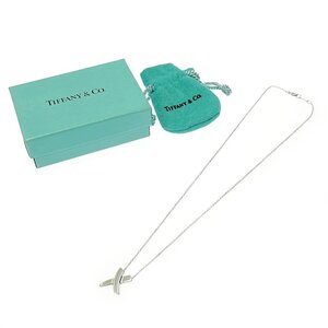 【1円スタート】【箱付き】TIFFANY & Co. ティファニー シルバー クロス キス 2.5g 925刻印 ネックレス 373292