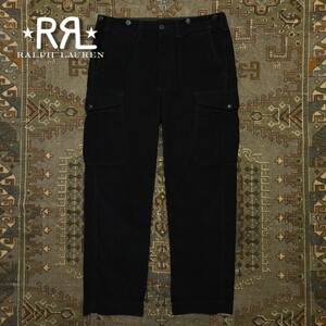 【逸品】 RRL Corduroy Cargo Trouser 【31×30】 コーデュロイ カーゴ トラウザー 黒 ブラック サスペンダーボタン Ralph Lauren 月桂樹