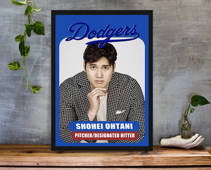 ND13-大谷翔平　A4ポスター　MLB　LA　ドジャース　デコピン　デコイ　額装付き　野球　インテリア