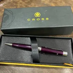 CROSS ボールペン 紫色 金属製