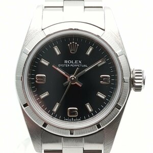 【OH・ポリッシュ済】 ROLEX ロレックス オイスターパーペチュアル 76030 K番 ノンデイト 黒文字盤 腕時計 レディース 自動巻 AT 動作品