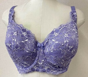 CR13914 IB⑥【特価】新品 大きい ブラジャー I75 1枚 ラベンダー レース 花柄 3/4カップ ストレッチ おしゃれ 華やか 訳あり レディース