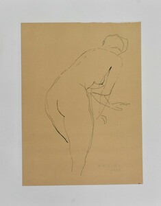 巨匠画家希少版画作品! 　　　　マリノ・マリー二　　版画　　「nudo da dietro,1945」　　　　1968年制作　　 　　【正光画廊】　　　