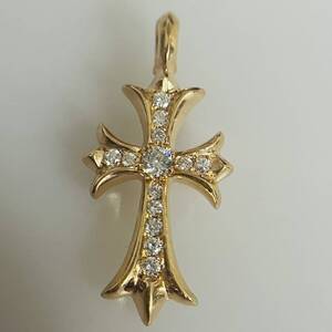 CHROME HEARTS クロムハーツ タイニーファット クロス パヴェダイヤ ネックレス 22k