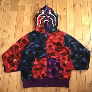 Crazy camo ダブル シャーク パーカー Lサイズ double shark full zip hoodie a bathing ape BAPE エイプ ベイプ 迷彩 sa31