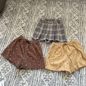 303.女の子 キッズ ガールズ サイズ120 キュロット 3着