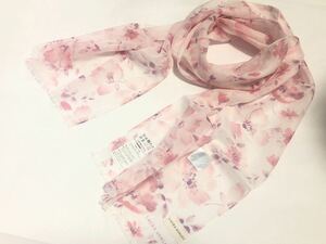 新品　ローラアシュレイ　薄い　ストール　ローズ　UV加工 紫外線対策　laura ashley ピンク