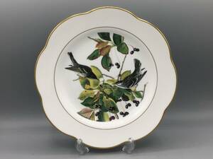 ロイヤルウースター 鳥 フリル 金彩 飾り皿 絵皿 皿 ①①① (763)
