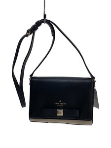 kate spade new york◆ショルダーバッグ/レザー/BLK/擦れ有/ヨゴレ有/